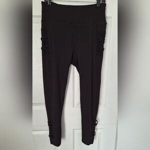 Marissa Olivia Cris Cross Leggings Black Size Large New